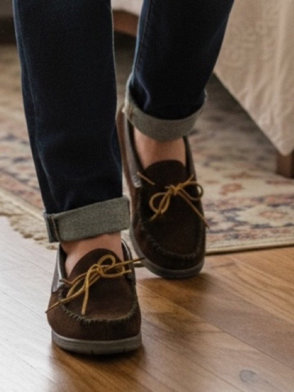 L.B. Evans Dark Brown Suede Men's Slip-Ons Slippers Moccs - 15M